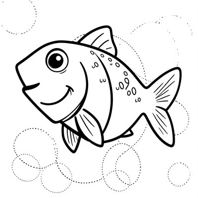 Kolorowanka — kontur tuńczyka