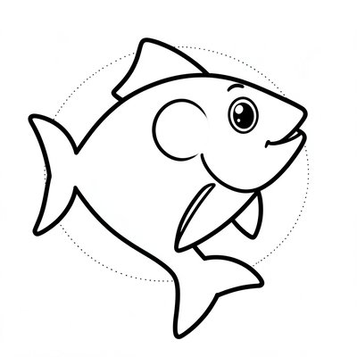 Kolorowanka — kontur tuńczyka