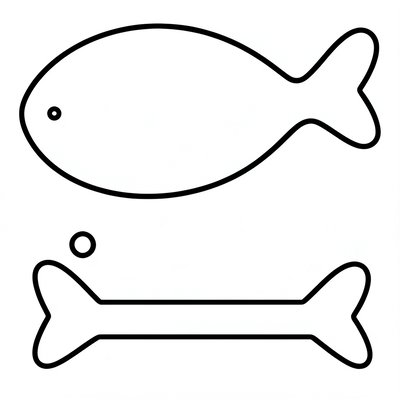 Szablony do wycięcia — elementy tuńczyka