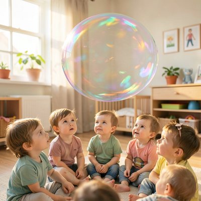 Bańki mydlane — powolna wielka bańka