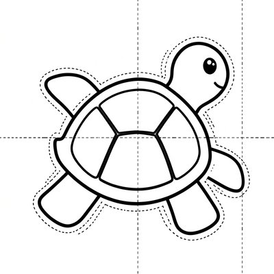 Szablon żółwia — prosty do druku