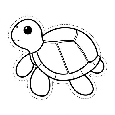 Szablon żółwia — prosty do druku
