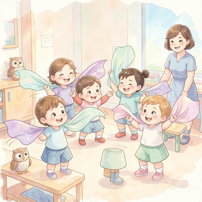 Ilustracja: Miękkie chusty i latanie sowy