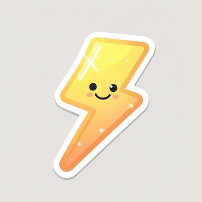 Projekt naklejki: papierowa błyskawica