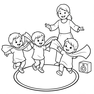 Kolorowanka - Tańczące chusteczki