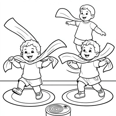 Kolorowanka - Tańczące chusteczki