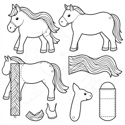 Szablon marionetki/konika do wycięcia