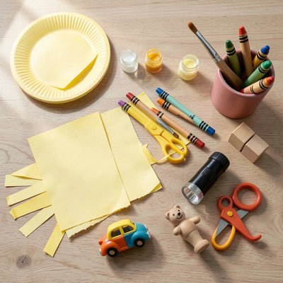 Materiały do zajęć — flat lay