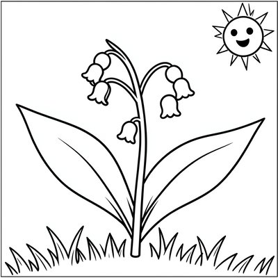 Kolorowanka — konwalia