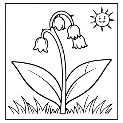 Kolorowanka — konwalia