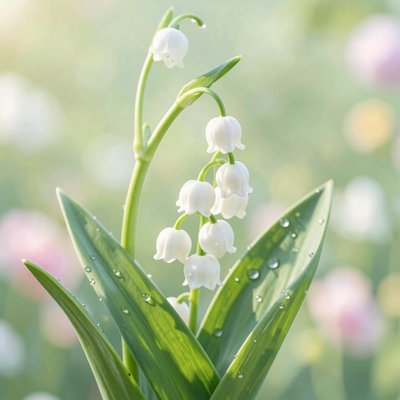 Ilustracja konwalii — realystyczny zbliżenie