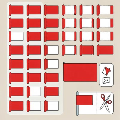 Arkusz do wycięcia — papierowe biało-czerwone flagi