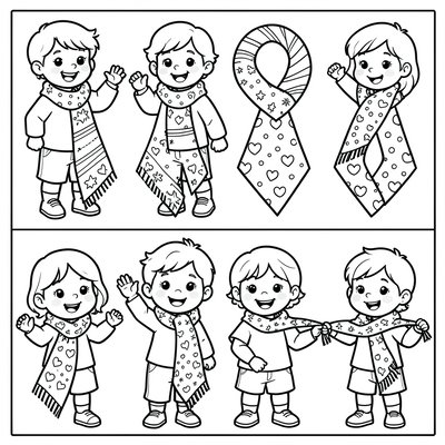 Kolorowanka — kolorowe chustki i elementy strojów