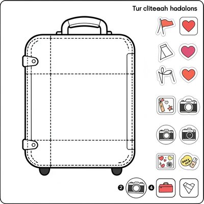 Szablon do złożenia — kartonowa walizka