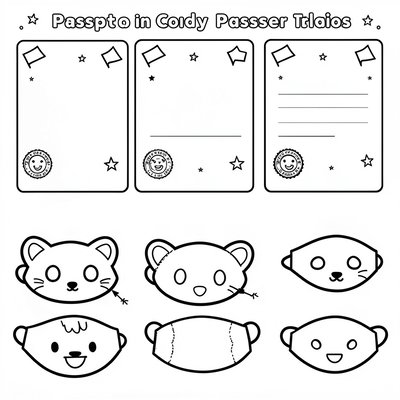 Szablony paszportów i masek z papieru