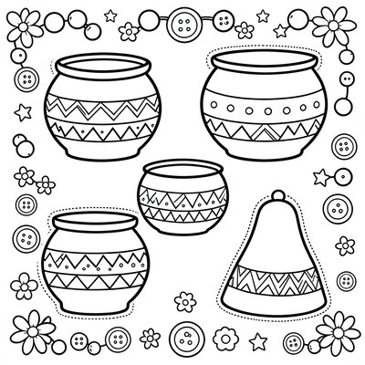 Kolorowanka: Garnuszki i wzory