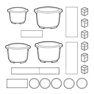 Szablony do wycinania: garnuszki i półki