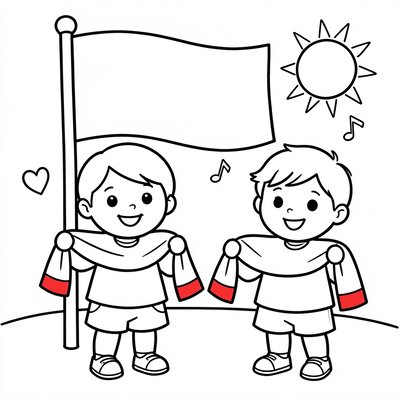 Kolorowanka — flaga i chusteczki