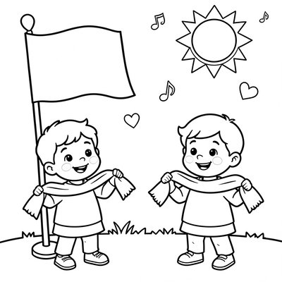 Kolorowanka — flaga i chusteczki