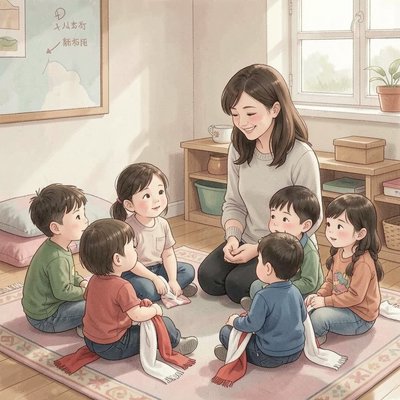 Scena wyciszania i siedzenia w kole