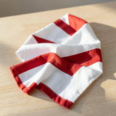 Zbliżenie na biało-czerwoną chusteczkę