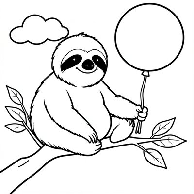 Kolorowanka — Leniwiec i balonik