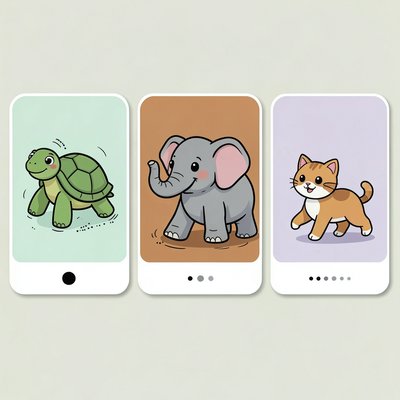 Karty zwierząt do powolnego spaceru