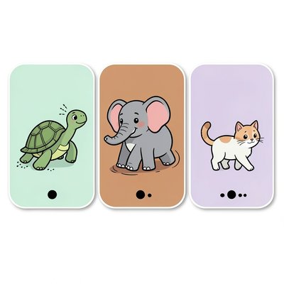 Karty zwierząt do powolnego spaceru