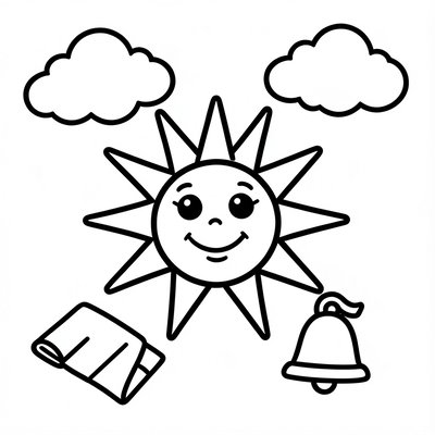 Kolorowanka: Małe słoneczko