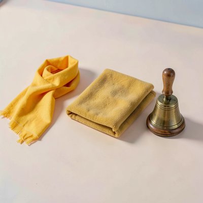 Rekwizyty: żółty szalik, kocyk, dzwoneczek