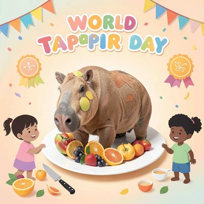 Plakat przedszkolny — Światowy Dzień Tapira (dekoracja)