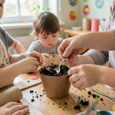 Zdjęcie referencyjne: Dzieci podczas sadzenia nasion