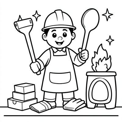 Kolorowanka — hutnik i warsztat