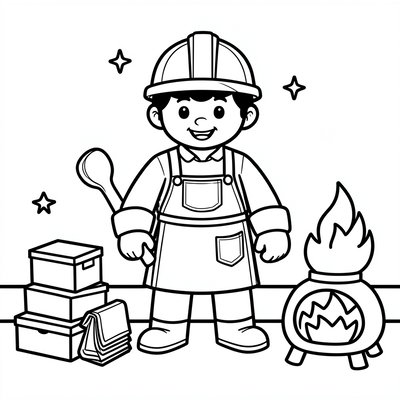 Kolorowanka — hutnik i warsztat