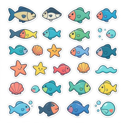 Arkusz naklejek z motywami morskimi