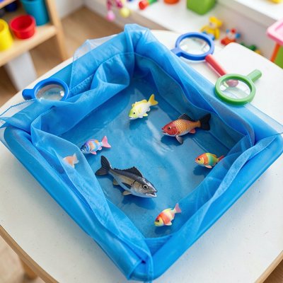 Stacja WZROKU — taca z organzą i lupami