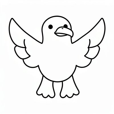 Kolorowanka: proste kontury Orła