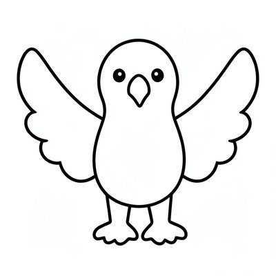 Kolorowanka: proste kontury Orła