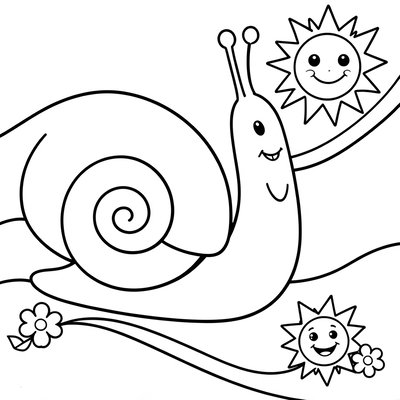 Kolorowanka: Ślimak i fala