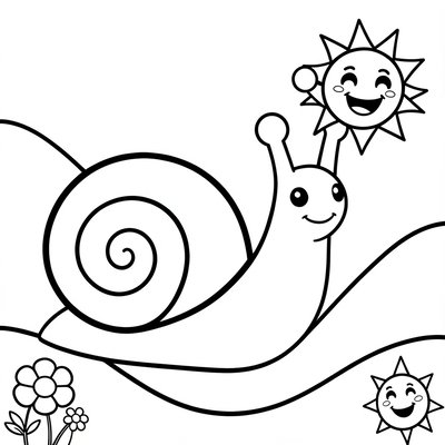 Kolorowanka: Ślimak i fala