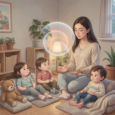 Scena wyciszenia — wspólna relaksacja