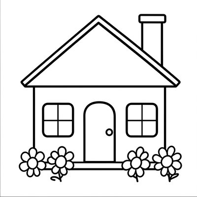 Kolorowanka: prosty domek