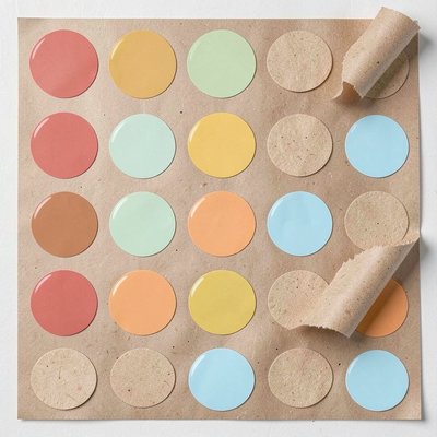 Arkusz dekoracyjnych kropek i ziaren sezamu — naklejki/płatki do ozdoby