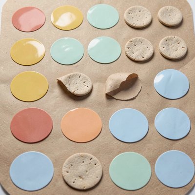 Arkusz dekoracyjnych kropek i ziaren sezamu — naklejki/płatki do ozdoby