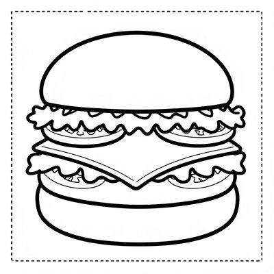 Kolorowanka — warstwy hamburgera (linie do kolorowania)