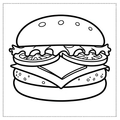 Kolorowanka — warstwy hamburgera (linie do kolorowania)