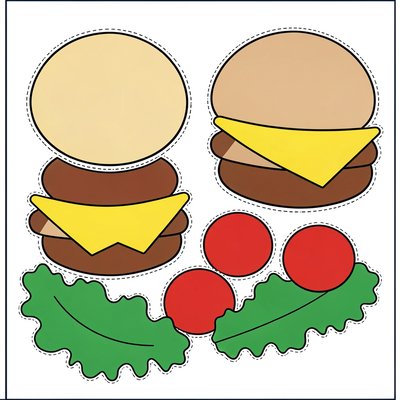 Szablony elementów do wydruku — duże wycięcia