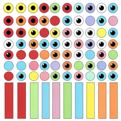 Arkusz naklejek — oczka i ozdoby