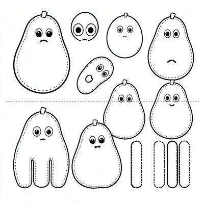 Szablony do wycinania — kartonowe ziemniaki i dodatki