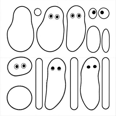 Szablony do wycinania — kartonowe ziemniaki i dodatki